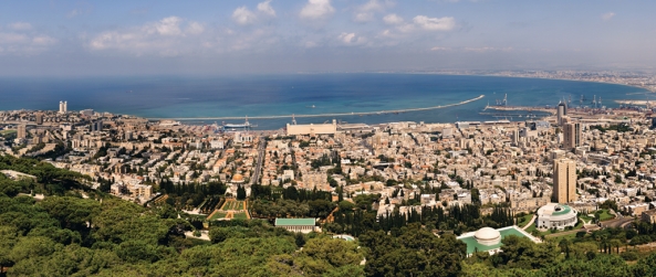 מבט פנורמי על מפרץ חיפה
